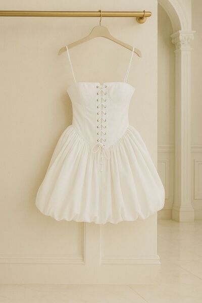 Bella Korse Mini Elbise White