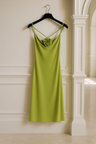 Verde Rosé Askılı Elbise