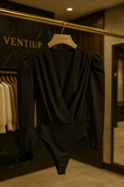 Black Luxe Drapeli Body Bluz