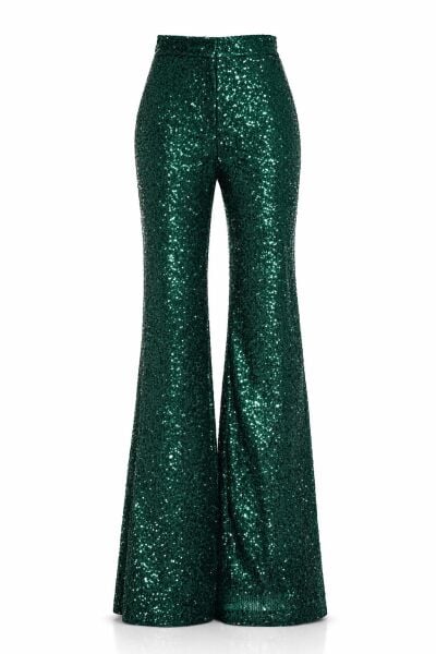 ZÜMRÜT YEŞİLİ PAYET İSPANYOL PAÇA PANTOLON