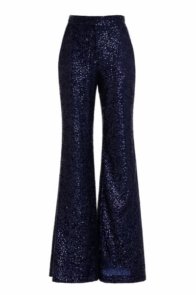 LACİVERT PAYET İSPANYOL PAÇA PANTOLON