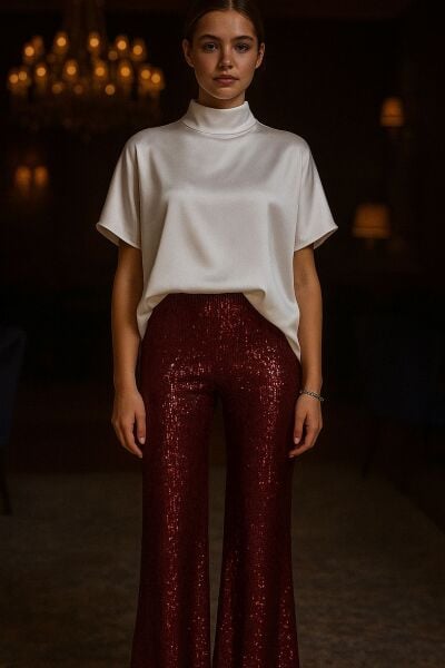 BORDO PAYET İSPANYOL PAÇA PANTOLON