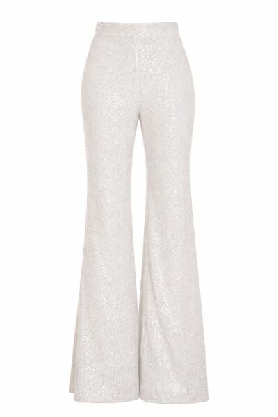 BEYAZ PAYET İSPANYOL PAÇA PANTOLON