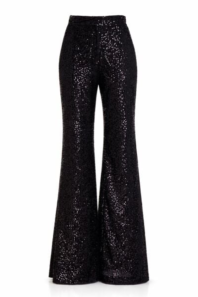 SİYAH PAYET İSPANYOL PAÇA PANTOLON