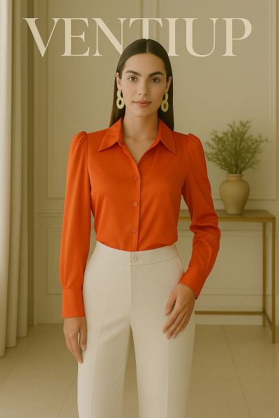 Alya İpek Saten Gömlek – Mercan