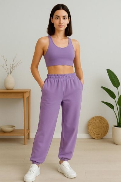 Lila Basic Jogger Eşofman Altı