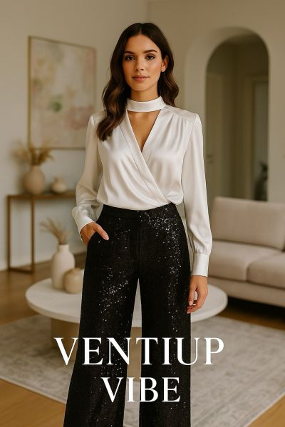 Ivory Silk Saten Bluz